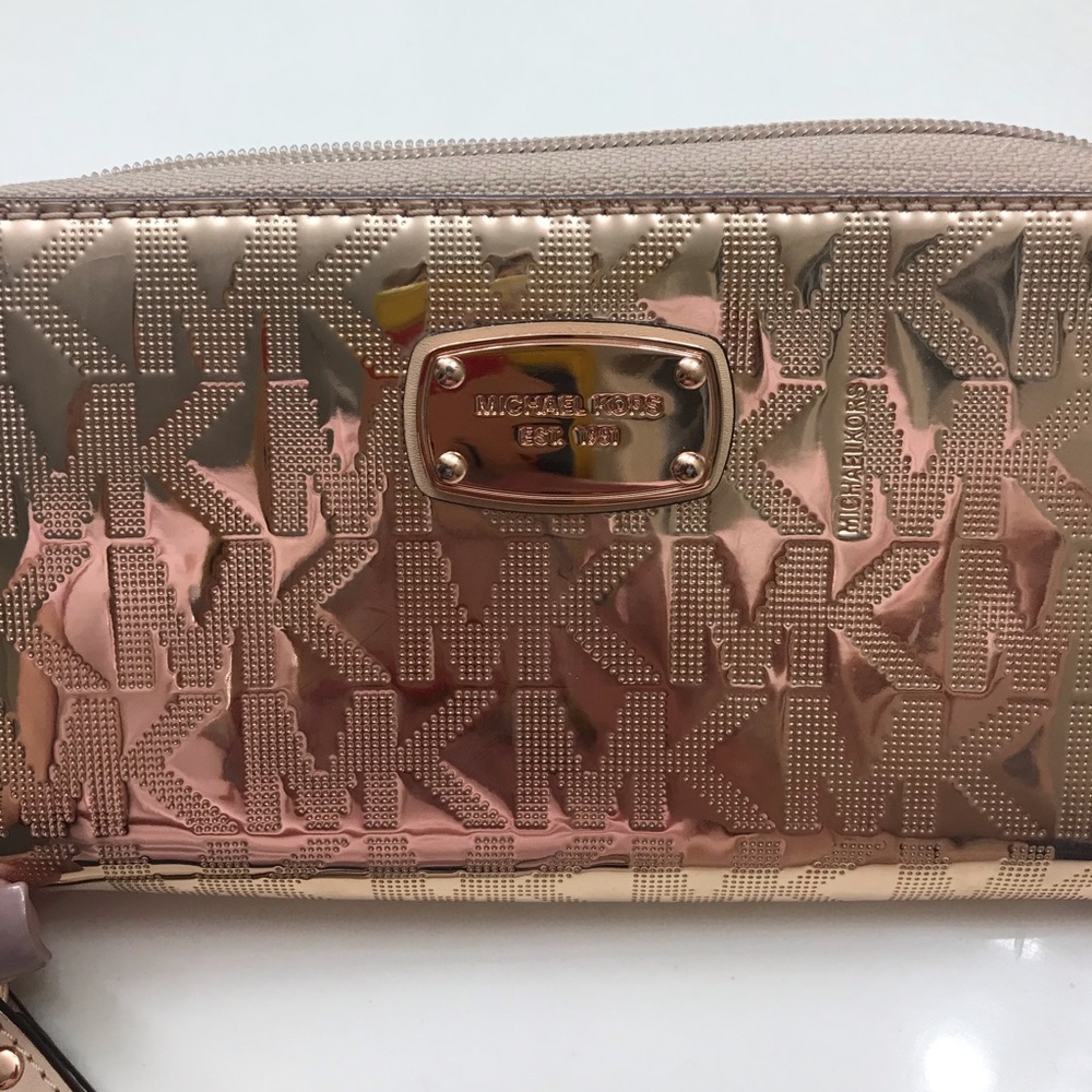 NWOT MK copper wristlet clutch purse